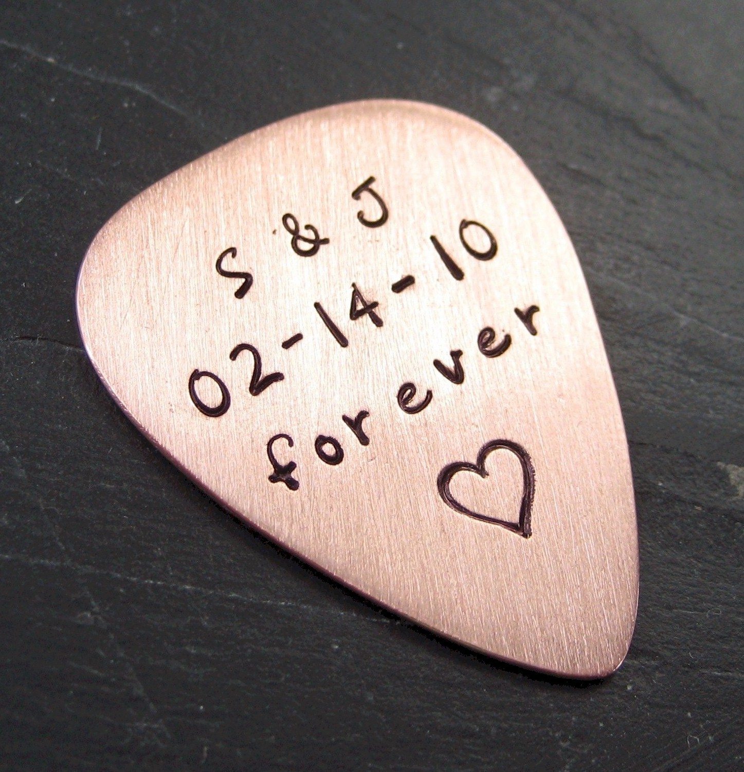 Hand Stamped Copper Guitar Pick - The Sweetest Occasion