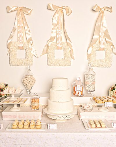 Elegant White Wedding Dessert Buffet thumbnail