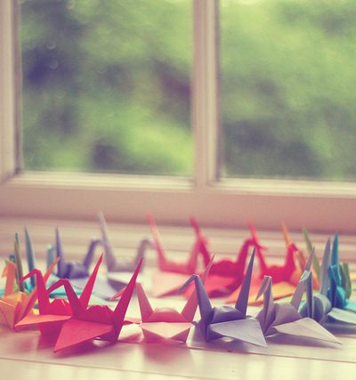 Colorful Paper Cranes thumbnail