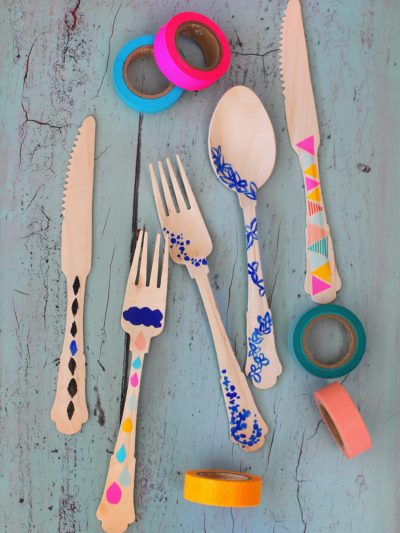 DIY Washi Tape Flatware thumbnail