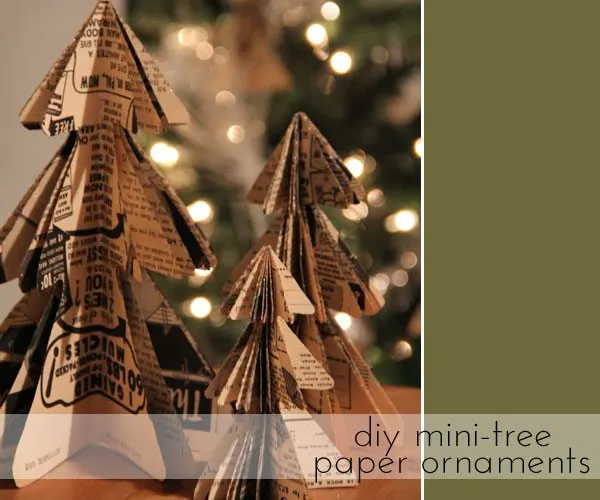 Cone Christmas Trees from Vintage Wrapping Paper (to go with your