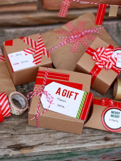 Washi Tape Gift Wrap Ideas + Printable Gift Tags thumbnail