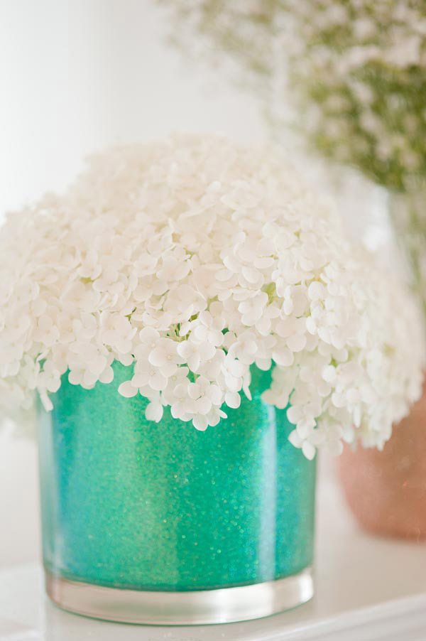 DIY Glitter Shot-Glass Vases