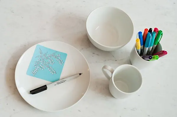 DIY Sharpie dinnerware from The Sweetest Occasion