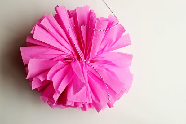 DIY crepe paper poms by Hank + Hunt for The Sweetest Occasion