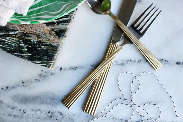 DIY gilded flatware by Hank + Hunt for The Sweetest Occasion