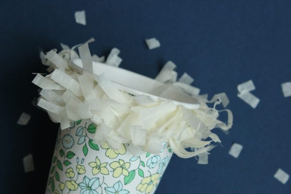 DIY fringe party cups by Hank + Hunt for The Sweetest Occasion