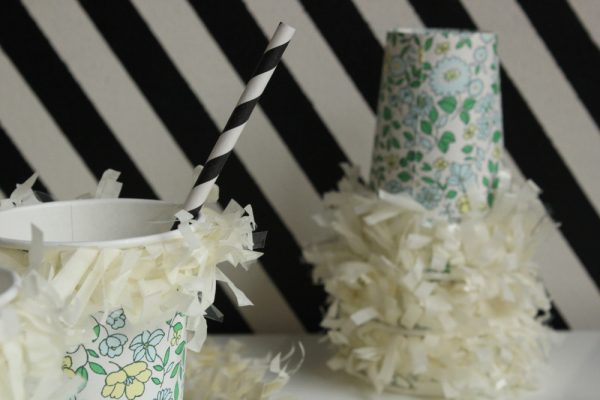 DIY fringe party cups by Hank + Hunt for The Sweetest Occasion