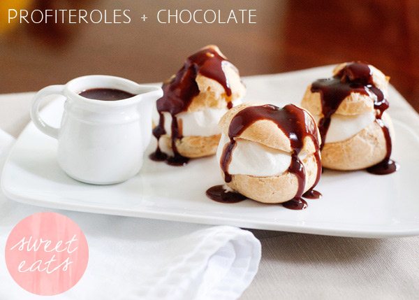 Profiteroles + chocolate | Photo by Baked Bree on The Sweetest Occasion