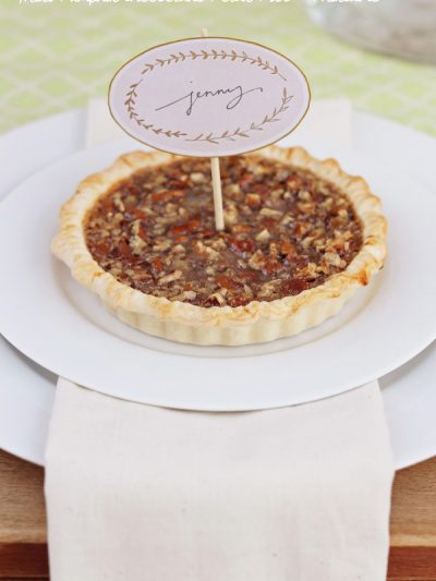 Mini Pumpkin Cheesecake Pecan Pies + Printable thumbnail