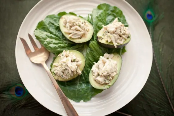 Crab-stuffed avocados | recipe by Andrea Hubbell for The Sweetest Occasion