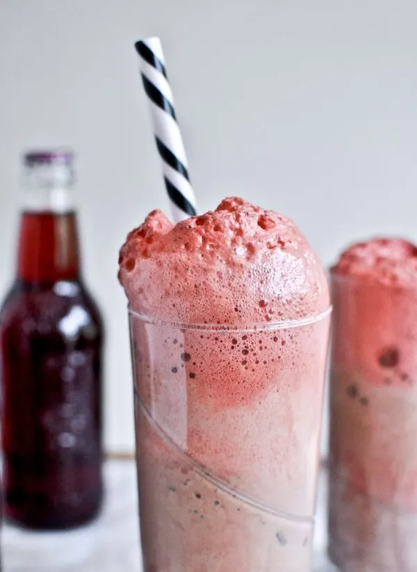 Dark chocolat bourbon cherry soda float | by How Sweet It Is via The Sweetest Occasion