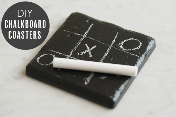 DIY chalkboard coasters by The Sweetest Occasion