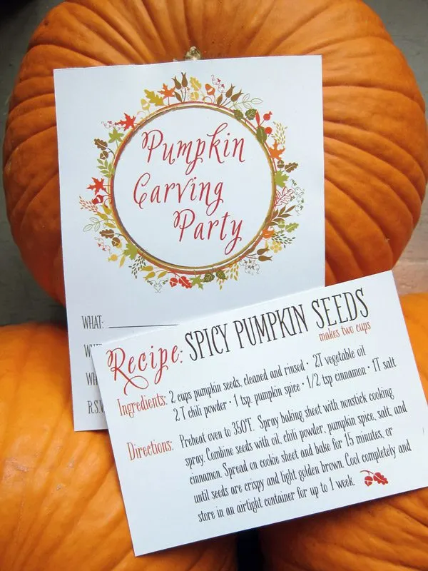 Pumpkin carving party printables | Delphine for The Sweetest Occasion