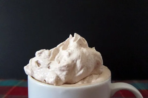 Nutella hot chocolate with cinnamon whipped cream from The Sweetest Occasion