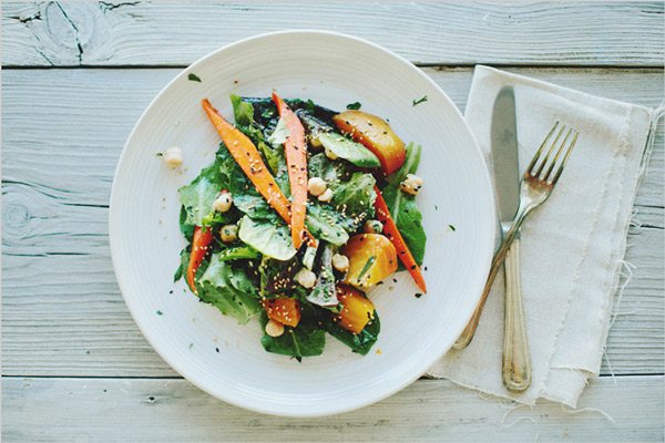 Glazed beet and carrot salad