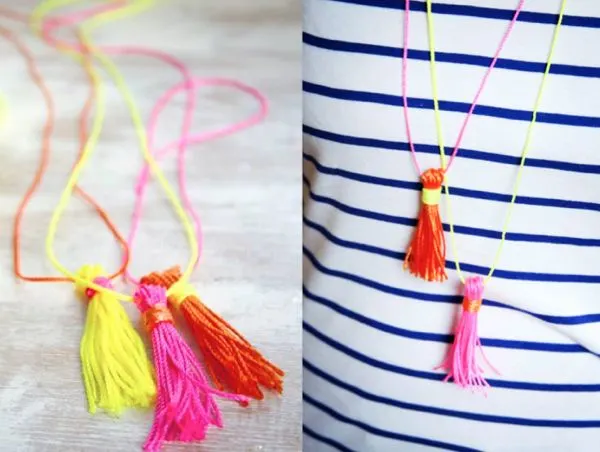 How To Make a Tassel Necklace from Neon Cord