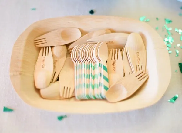 Striped Bamboo Utensils | The Sweetest Occasion