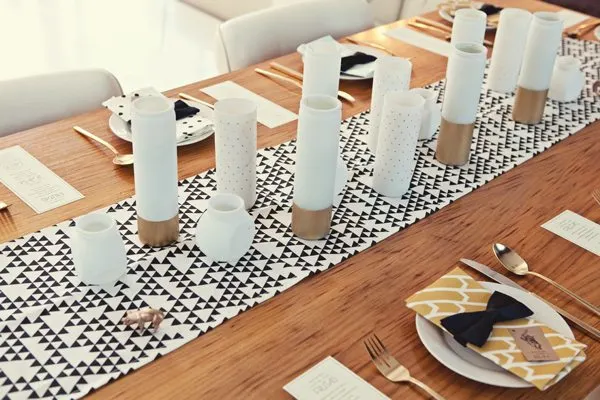 Graphic dinner party table setting