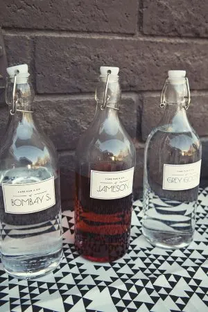 Liquor in stopper bottles