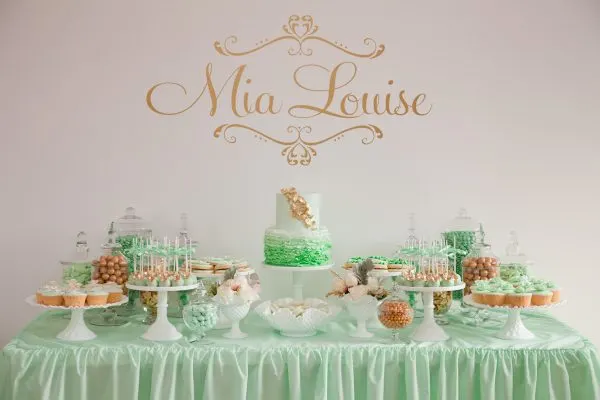 An Elegant Mint + Gold Christening