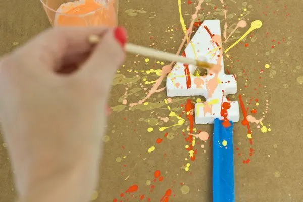 DIY Splatter Paint Cake Toppers