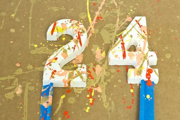 DIY Splatter Paint Cake Toppers