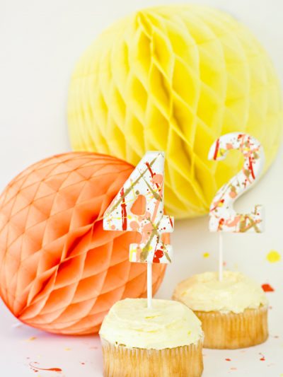 DIY Splatter Paint Cake Toppers thumbnail