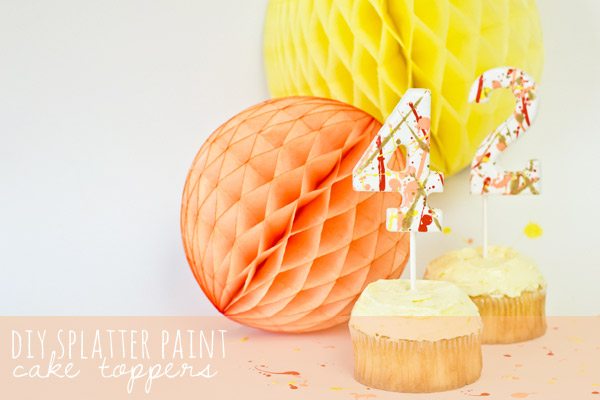 DIY Splatter Paint Cake Toppers