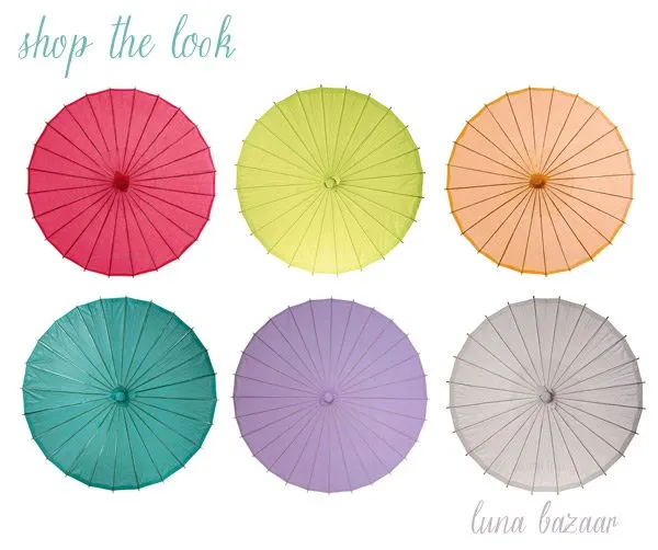 Buy paper parasols from Luna Bazaar