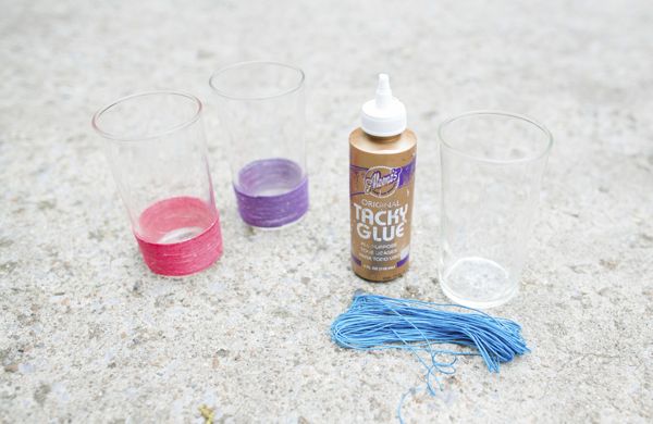 DIY Twine Wrapped Glasses