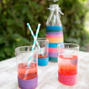 DIY Colorful Twine Wrapped Glasses thumbnail