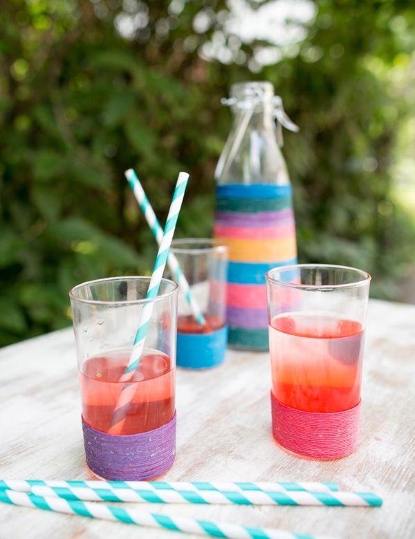DIY Twine Wrapped Glasses
