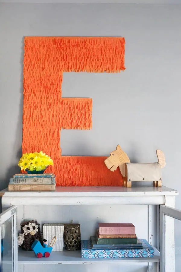 DIY Giant Fringe Monogram