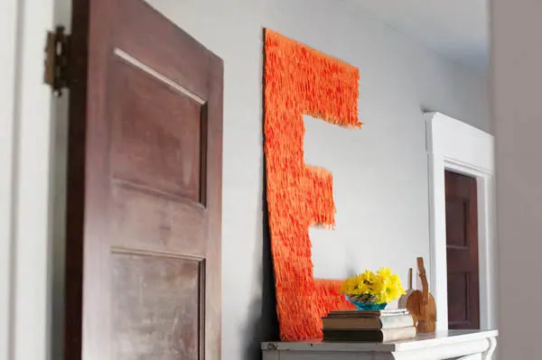 DIY Giant Fringe Monogram