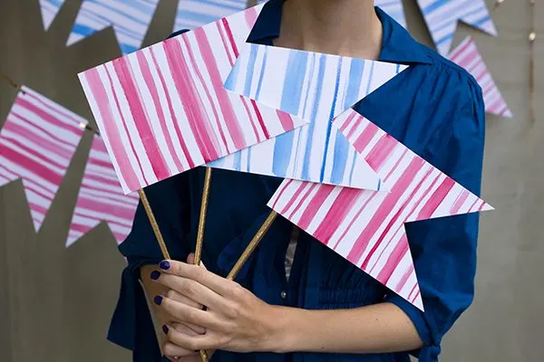 DIY Watercolor Stripe Bunting