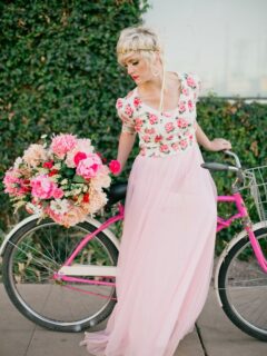 Hot Pink Bike + Peonies
