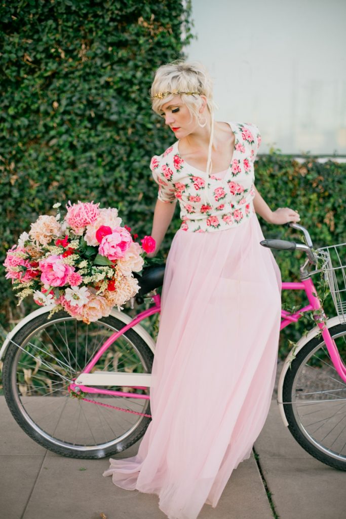 Hot Pink Bike + Peonies