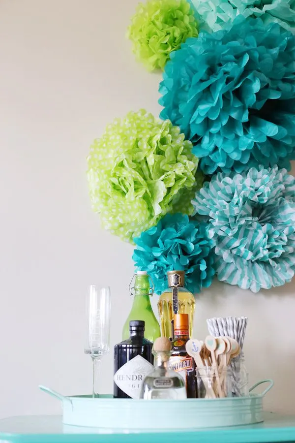 DIY Tissue Pom Pom Backdrop