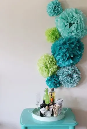 DIY Tissue Pom Pom Backdrop