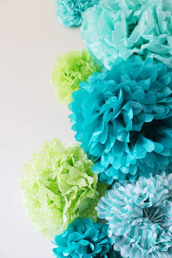 DIY Tissue Pom Pom Backdrop