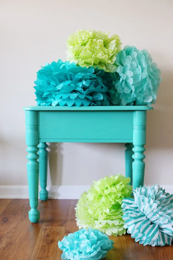 DIY Tissue Paper Pom Poms Backdrop - The Sweetest Occasion