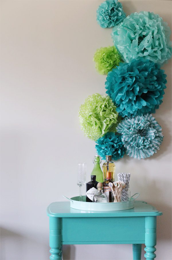 DIY Tissue Paper Pom Poms Backdrop - The Sweetest Occasion