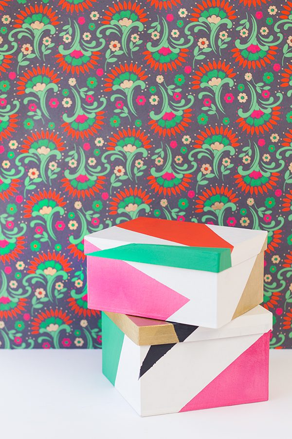 DIY Color Blocked Gift Boxes