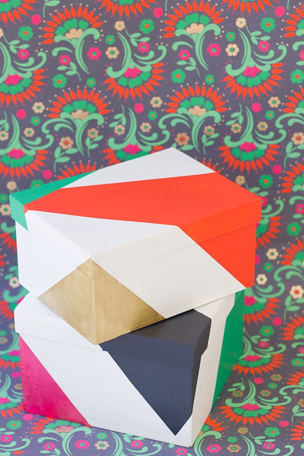DIY Color Blocked Gift Boxes