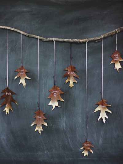 DIY Giving Thanks Golden Leaf Garland thumbnail