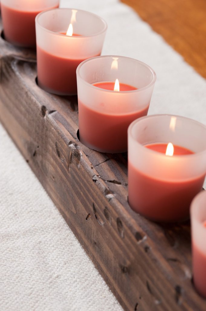 DIY Wooden Candle Centerpiece