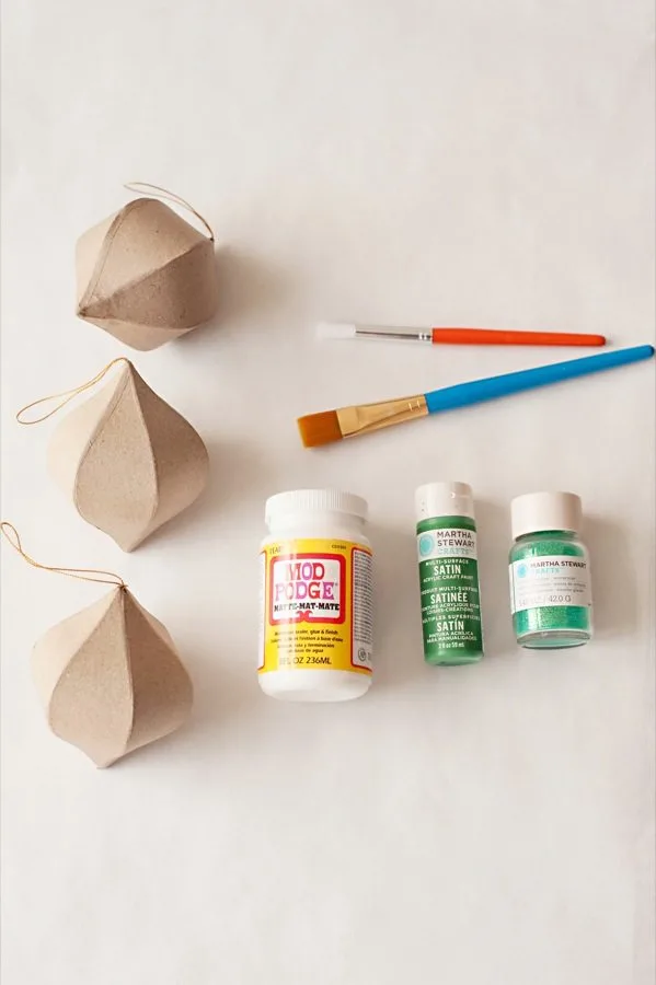 DIY Colorblock Glitter Ornaments