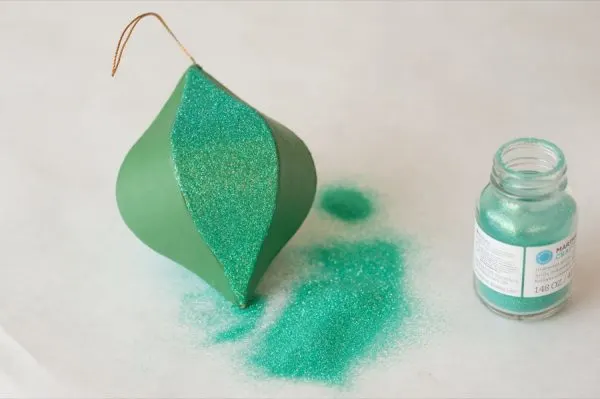 DIY Colorblock Glitter Ornaments