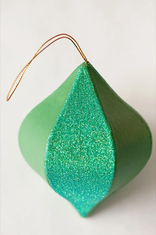 DIY Colorblock Glitter Ornaments